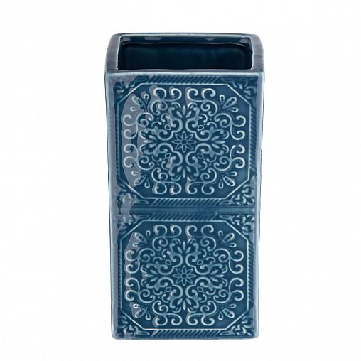 Стакан для зубных щеток Рыжий кот Марокко, синий фото