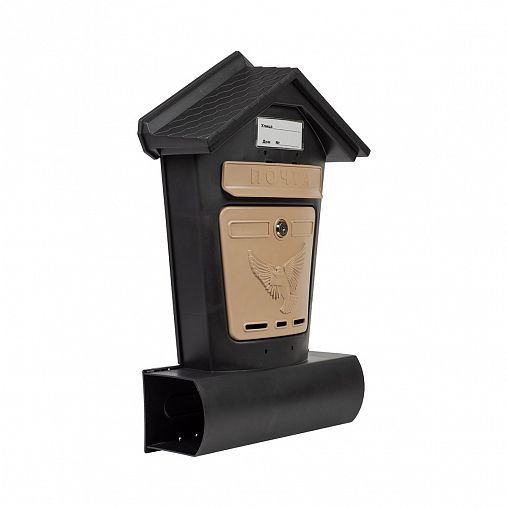 Почтовый ящик Цикл Элит, 2 ключа, черный/бежевый фото