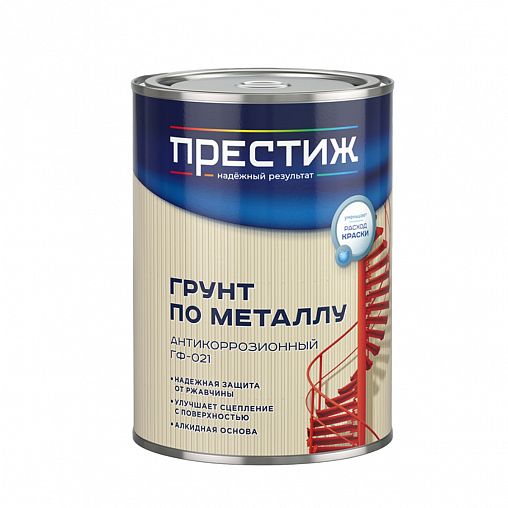 Грунт быстросохнущий антикоррозионный по металлу Престиж, матовый, 0,9 кг, серый фото