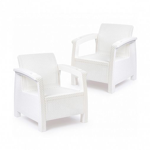 Набор 2-х кресел Альтернатива Ротанг плюс, 73 x 70 x 79 см, белый фото