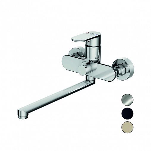 Смеситель для ванны с душем Fashun A2285, с длинным изливом, хром фото