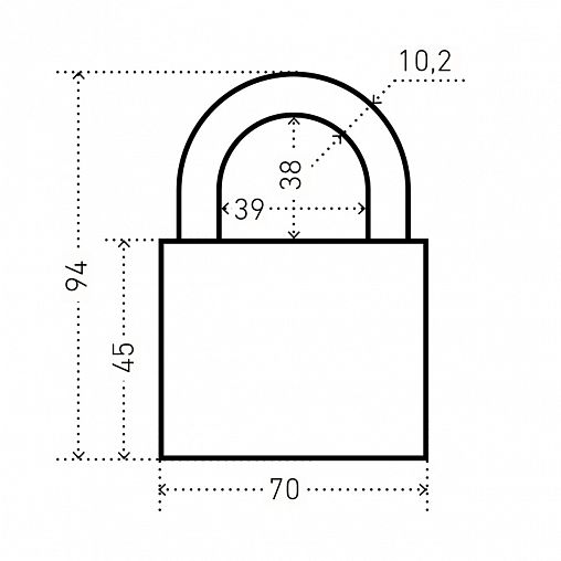 Замок навесной Аллюр ВС2С-701, d 10,5 мм, 3 ключа фото