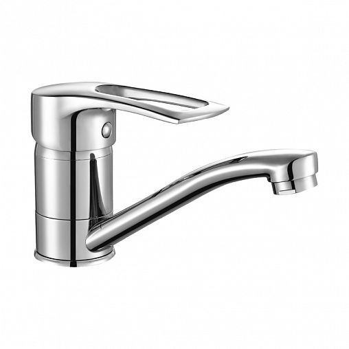 Смеситель для раковины с поворотным изливом Rossinka T40-22, однорычажный, хром фото