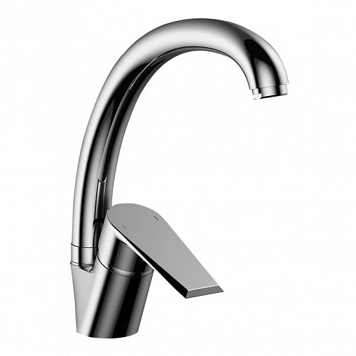 Смеситель для кухни Rossinka RS28-23, однорычажный, хром фото