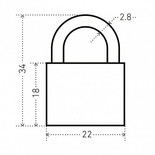 Замок навесной для чемоданов Аллюр ВС1Л-20, d 2,8 мм, 2 ключа, красный фото
