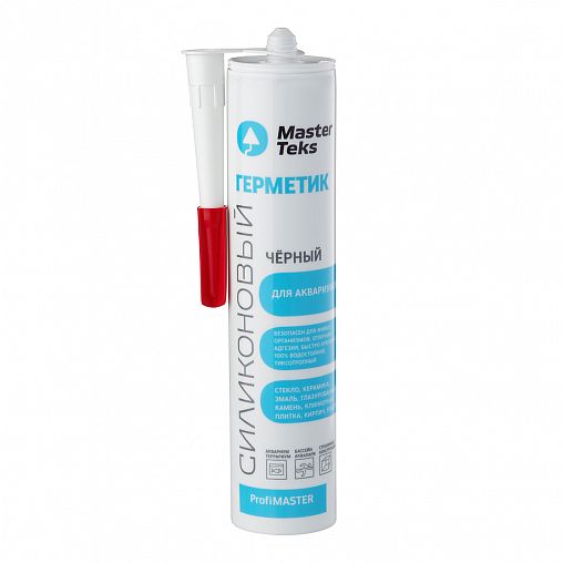 Силиконовый герметик для аквариумов и стекла MasterTeks Profimaster, 290 мл, черный фото