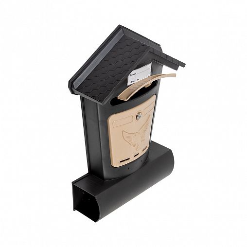 Почтовый ящик Цикл Элит, 2 ключа, черный/бежевый фото