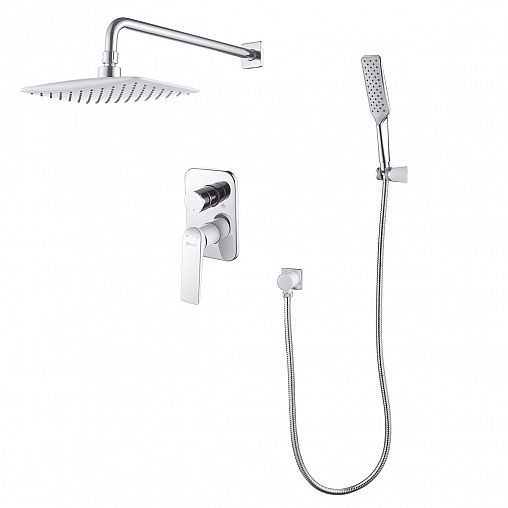 Душевая система Lemark Allegro LM5929CW, встраиваемая, однорычажная, хром/белая фото