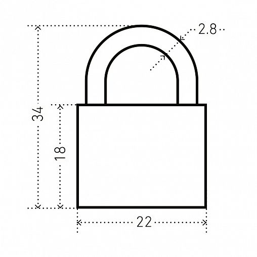 Замок навесной для чемоданов Аллюр ВС1Л-20, d 2,8 мм, 2 ключа, голубой фото