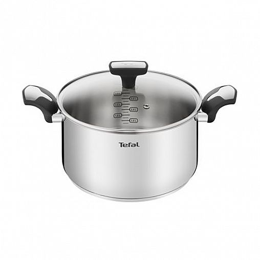 Кастрюля Tefal Emotion с крышкой, нержавеющая сталь, 5,2 л фото