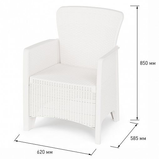 Кресло Альтернатива Ротанг Лайт, 62 x 58,5 x 85 см, белый фото