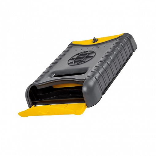 Почтовый ящик Цикл Стандарт, с пластиковой защелкой и накладкой, серый/желтый фото