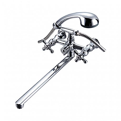 Смеситель для ванны с душем Профсан ПСМ-159-К/89, с длинным изливом, двухвентильный, хром фото