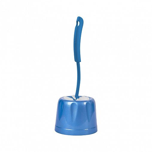 Ершик для унитаза Spin&Clean Rock'n'Roll, с подставкой, пластик, индиго фото