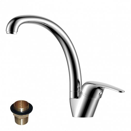 Смеситель для кухни Rossinka Y40-23U, однорычажный, хром фото