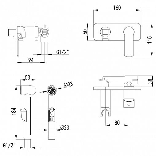 Гигиенический душ Lemark Plus Grace LM1519C, хром фото