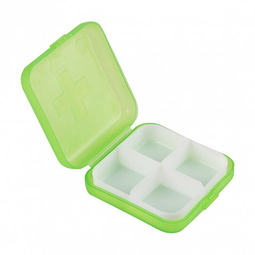 Таблетница Ecos, 4 секции, 6,5 x 6,5 x 2,1 см фото