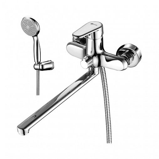 Смеситель для ванны с душем Lemark Point LM0351C, с длинным изливом, однорычажный, хром фото