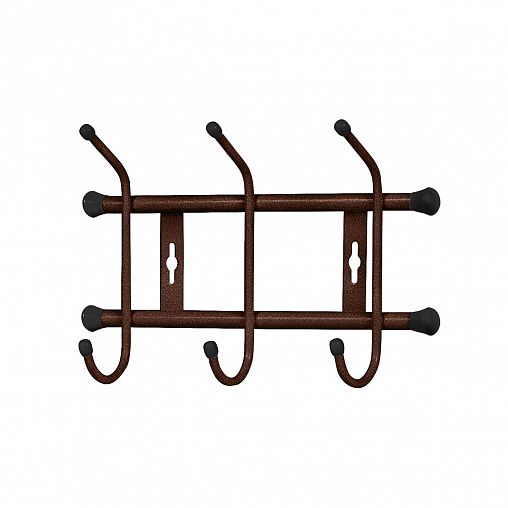 Вешалка настенная Nika ВН3/А, 3 крючка, 28,5 x 18 x 6,7 см, медный антик фото