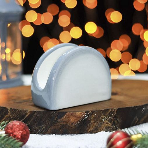 Салфетница Доляна Рождественский снеговик, 9,5 х 4,5 х 7 см фото