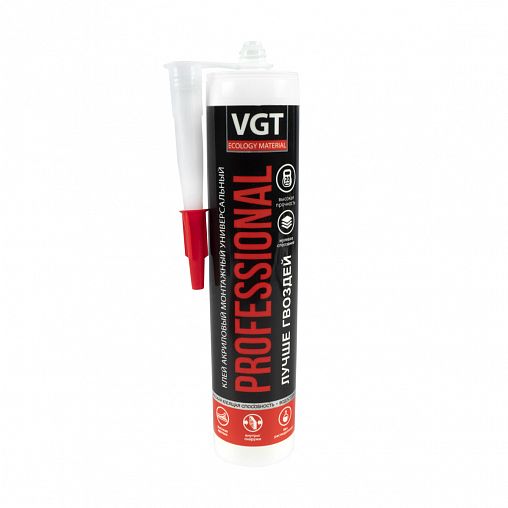 Клей акриловый монтажный универсальный VGT Professional, 0,35 кг, белый ...