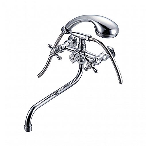 Смеситель для ванны с душем Профсан ПСМ-158-К/89, с длинным изливом, двухвентильный, хром фото