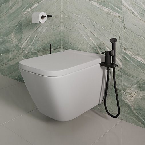 Гигиенический душ со смесителем Milardo Tidy, черный матовый фото