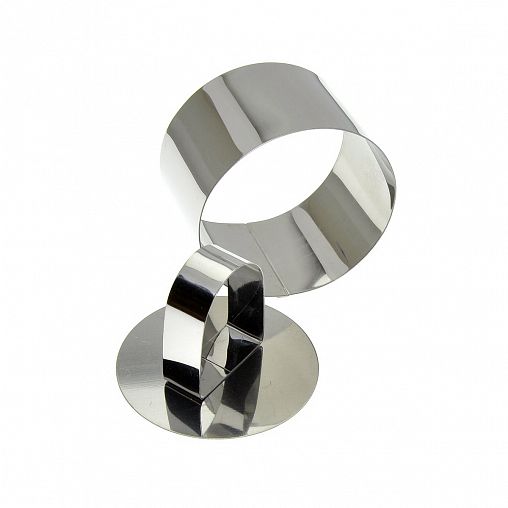 Форма кулинарная Мультидом Круг, с крышкой-прессом, нержавеющая сталь, d 8 см фото