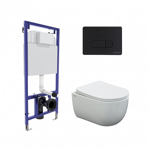 Унитаз с инсталляцией в комплекте Berges (инсталляция Novum, унитаз Ventas, кнопка D5) фото