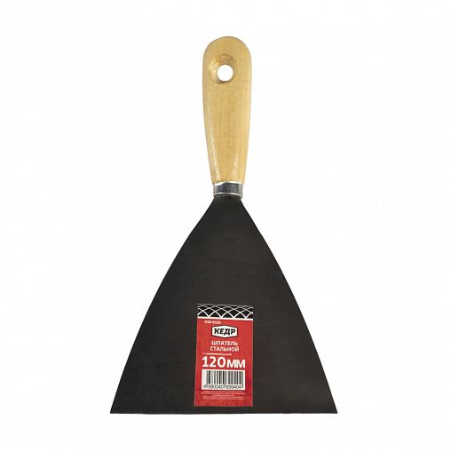 Шпатель Кедр, стальной, деревянная ручка, 120 мм фото