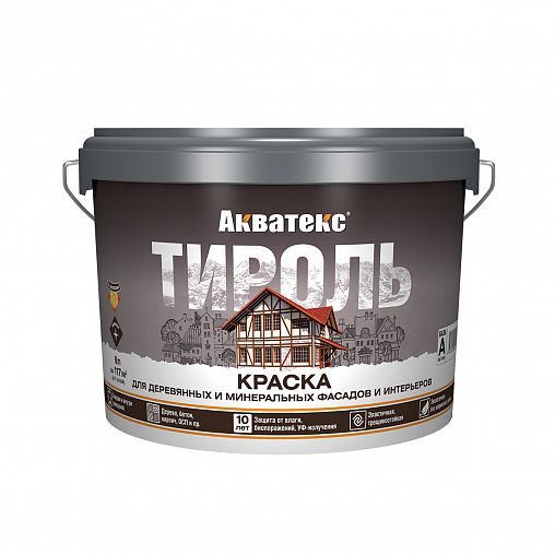 Краска фасадная Акватекс Тироль, матовая, база А, белая, 9 л фото Краска фасадная Акватекс Тироль, матовая, база А, белая, 9 л фото