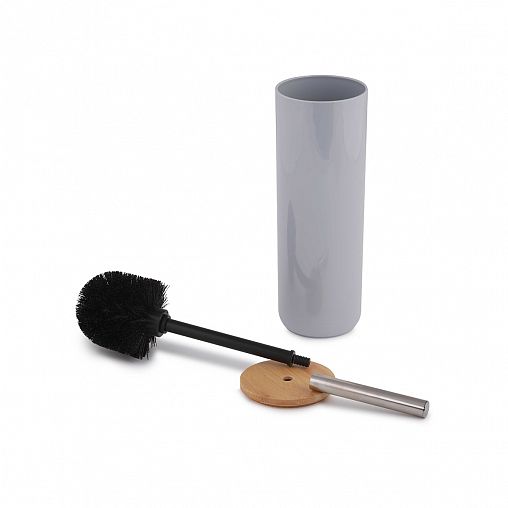 Ершик для унитаза Альтернатива Бамбук, с подставкой, серый фото