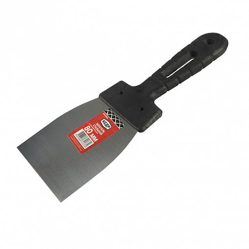 Шпатель Кедр, стальной, пластиковая ручка, 80 мм фото