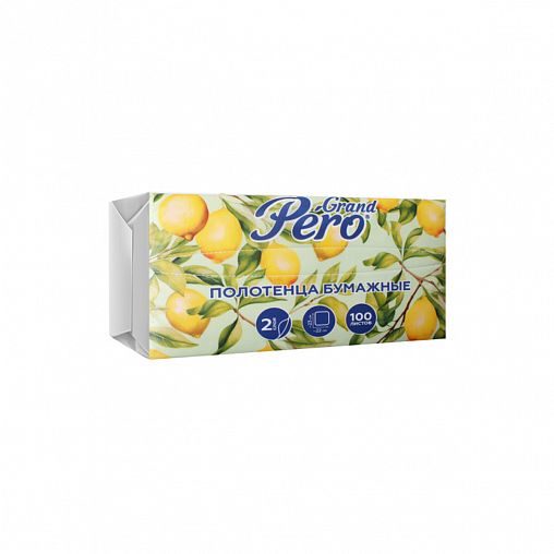 Бумажные полотенца GrandPero, двухслойные, 100 листов, белые фото