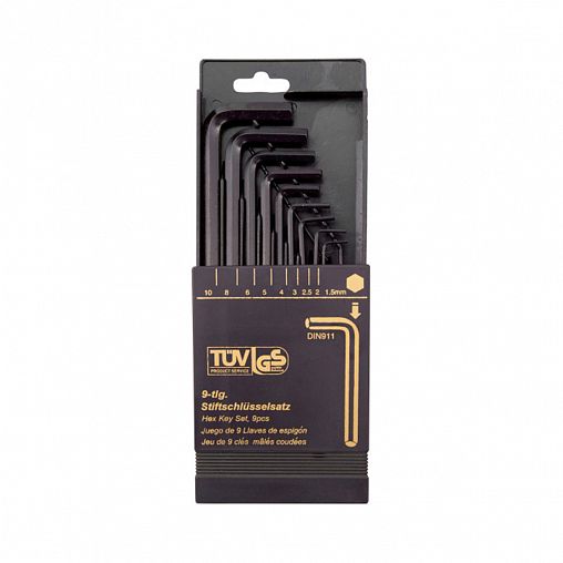 Ключи шестигранные Beorol HEX, удлиненные, 1,5 - 10 мм, набор 9 шт фото