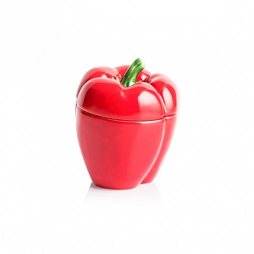 Емкость для сыпучих продуктов Bordallo Pinheiro Перец, керамическая, с крышкой, d 12,5 см, красная фото
