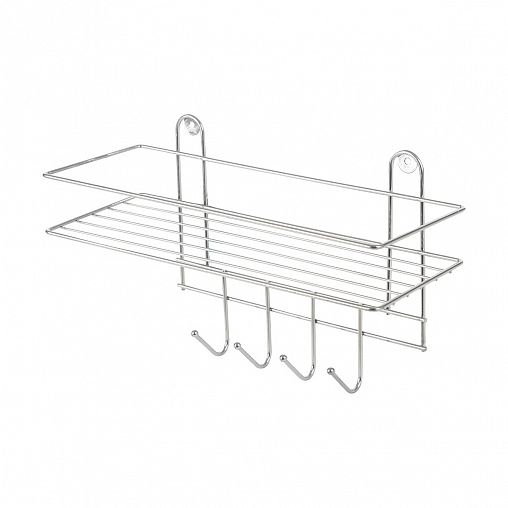 Полка для ванной Рыжий кот Lecco Plus, 33 x 21 x 12,5 см, хром фото