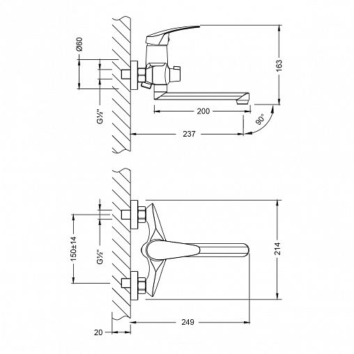 Смеситель для ванны с душем Lemark Linara LM0417C, хром фото