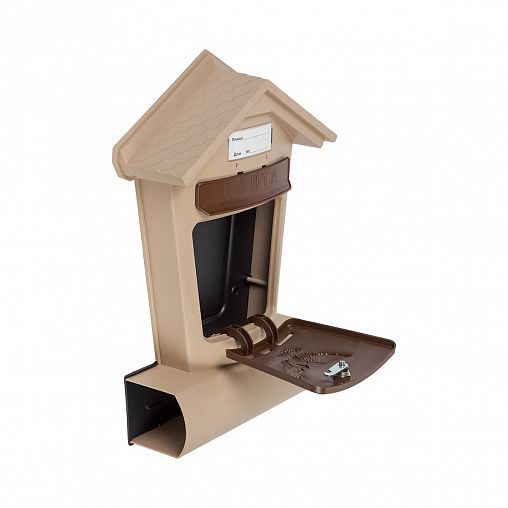 Почтовый ящик Цикл Элит, 2 ключа, бежевый/коричневый фото