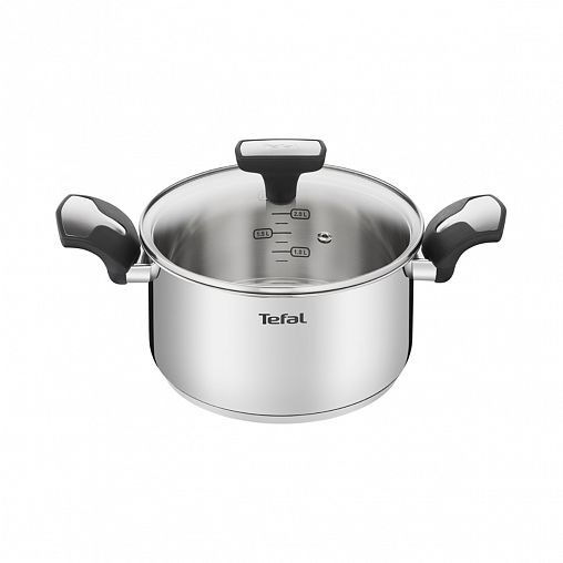 Кастрюля Tefal Emotion с крышкой, нержавеющая сталь, 5,2 л фото