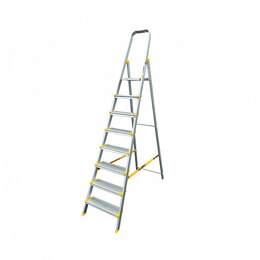 Стремянка профессиональная Alumet AS708, алюминиевая, 8 ступеней, 2,47 м фото