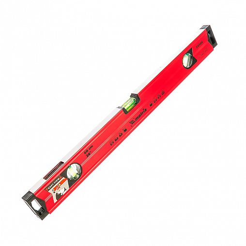 Уровень магнитный алюминиевый Matrix, усиленный, фрезерованный, 3 глазка (1 зеркальный), 600 мм фото