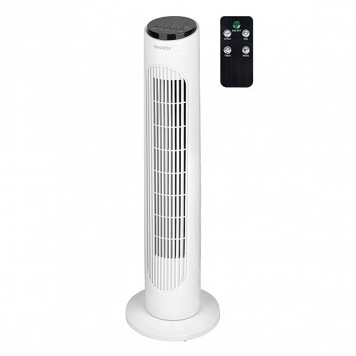 Вентилятор напольный Energy EN-1664 Tower, 50 Вт, пульт ДУ, 3 скорости, белый фото