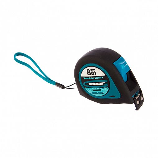 Рулетка Gross Ergonomisch, магнитный зацеп, обрезиненная, 8 м x 25 мм фото