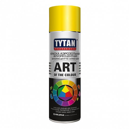 Аэрозольная флуоресцентная краска Tytan Professional Art of the colour, 400 мл, RAL 1005, желтая фото