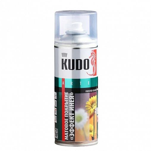 Аэрозольное декоративное покрытие для стекла Kudo KU-9033 «Эффект инея», 520 мл, зеленое фото