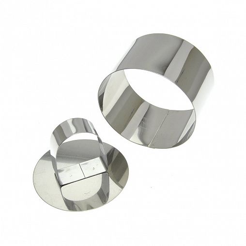 Форма кулинарная Мультидом Круг, с крышкой-прессом, нержавеющая сталь, d 8 см фото