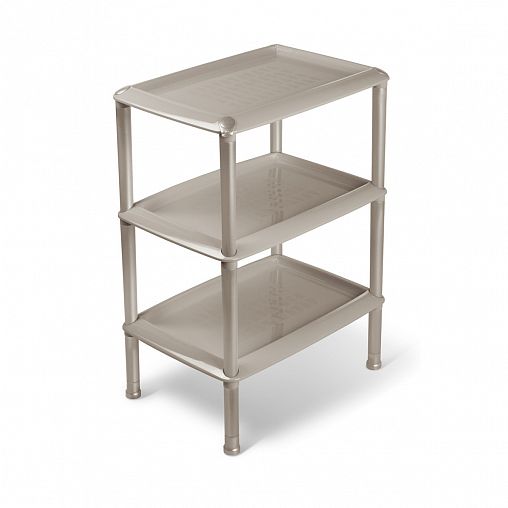 Этажерка Martika Джета, 3 полки, 440 x 310 x 537 мм, коричнево-серая фото