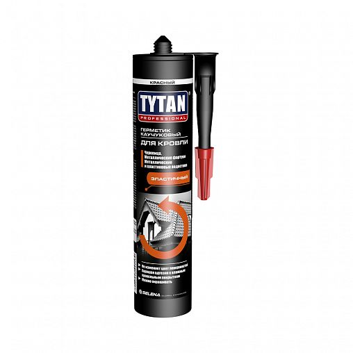Каучуковый герметик для кровли Tytan Professional, 310 мл, красный фото