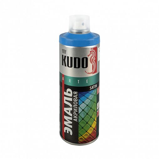 Аэрозольная акриловая краска Kudo Satin KU-0A5015, 520 мл, RAL 5015, голубая фото